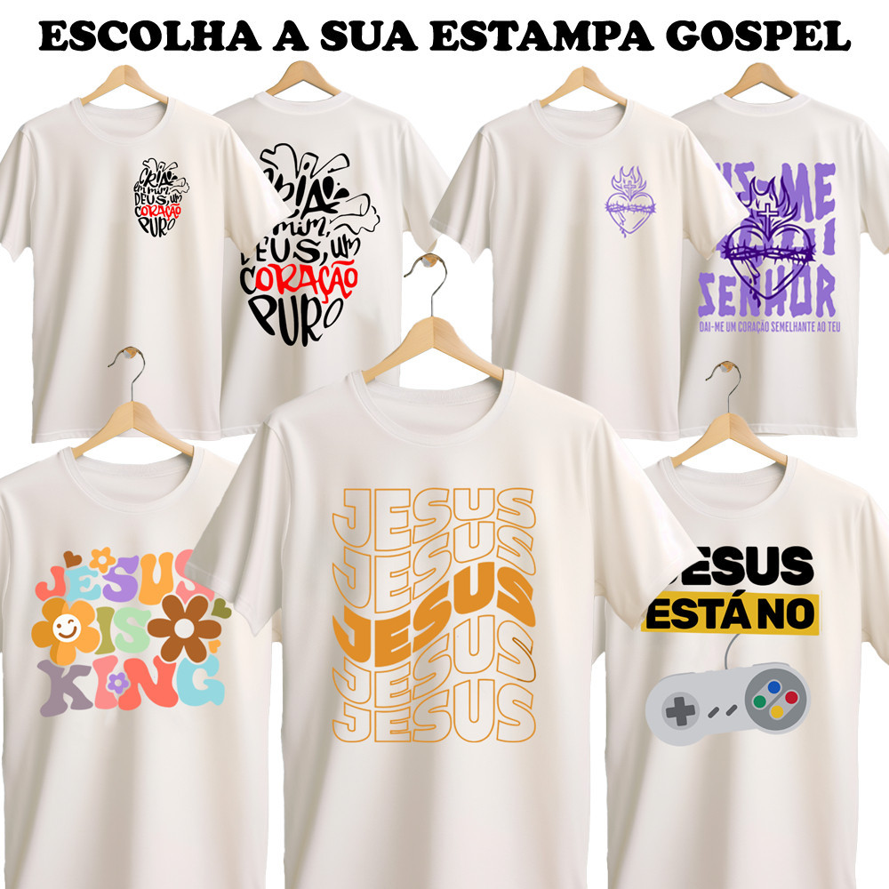 Camiseta Infantil Branca com 12 Estampas Cristã do 2 ao 16 em Oferta na Shopee