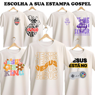 Camiseta Infantil Branca com 12 Estampas Cristã do 2 ao 16 em Oferta na Shopee