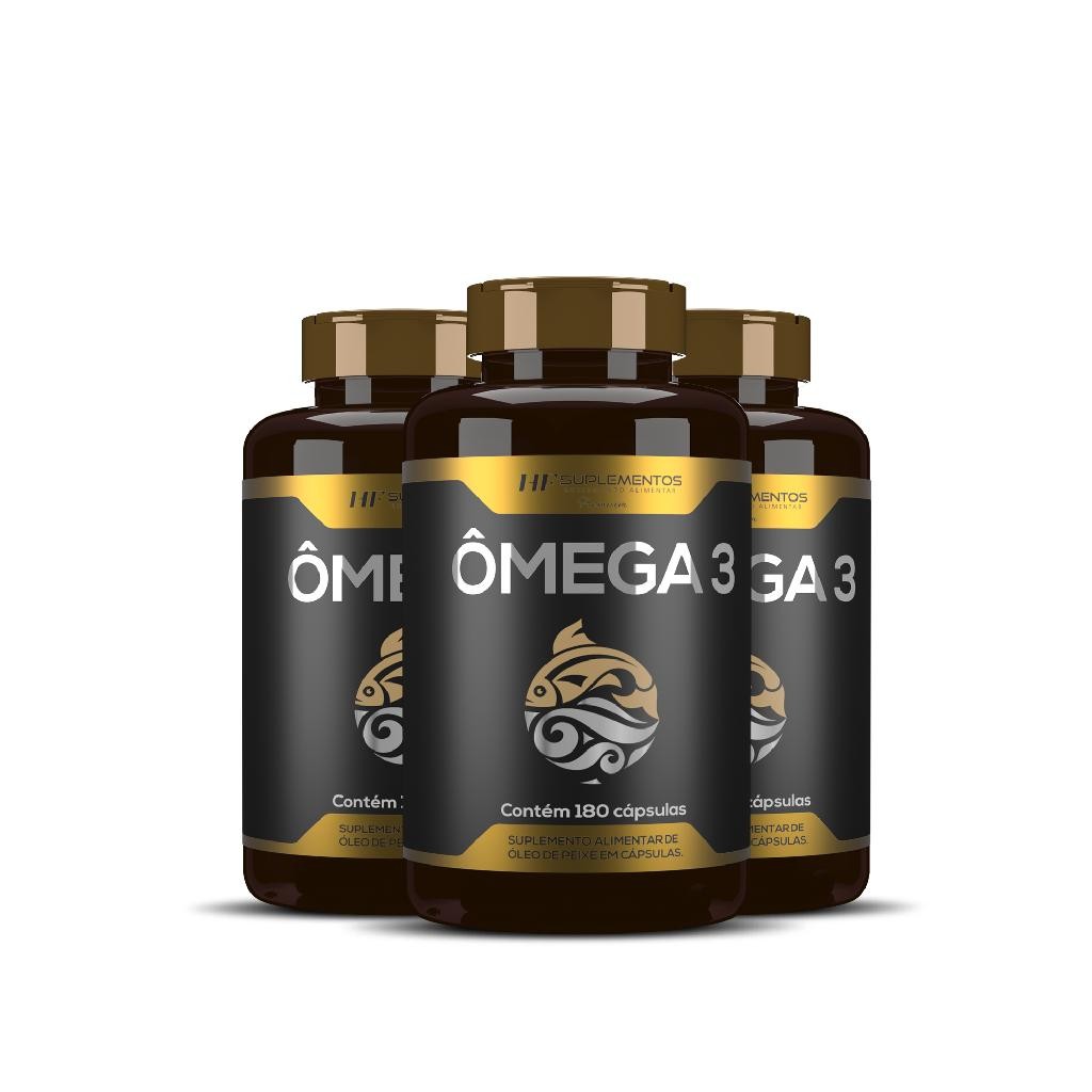 3X OMEGA 3 OLEO DE PEIXE PREMIUM 180CAPS HF SUPLEMENTOS