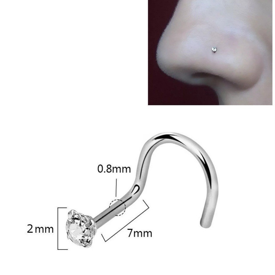 Kit piercing Ponto De luz Pequeno + Argola Fina Nariz Heliz — imagem 2 de 2