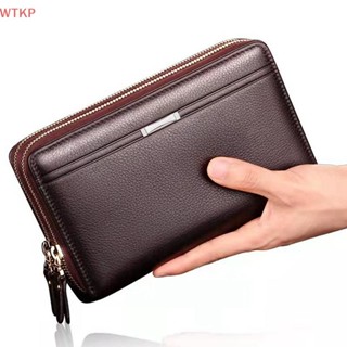 Quente Multi Slot Bolsa Masculina Carteira Longa De Couro Duplo Zíper Grande Capacidade Negócios Caso Cartão Presente Pa em Oferta na Shopee