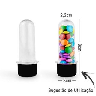 Mini Tubete Lembrancinha 8cm 10 unidades - Preto - Rizzo Embalagens e Festas em Oferta na Shopee