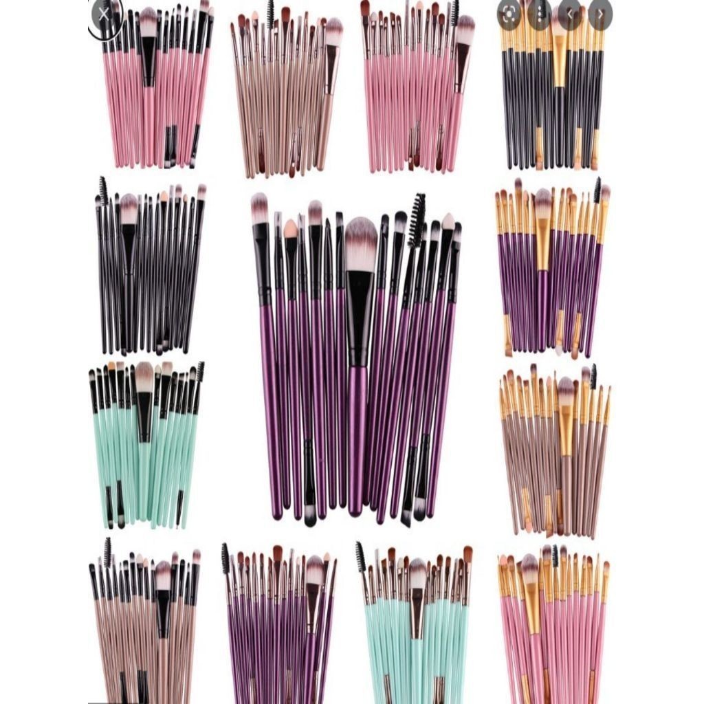 Kit com 2 Jogo de Pincéis PEQUENO 20 de maquiagem Cor aleatória em Oferta na Shopee