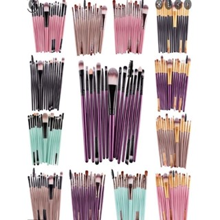 Kit com 2 Jogo de Pincéis PEQUENO 20 de maquiagem Cor aleatória em Oferta na Shopee