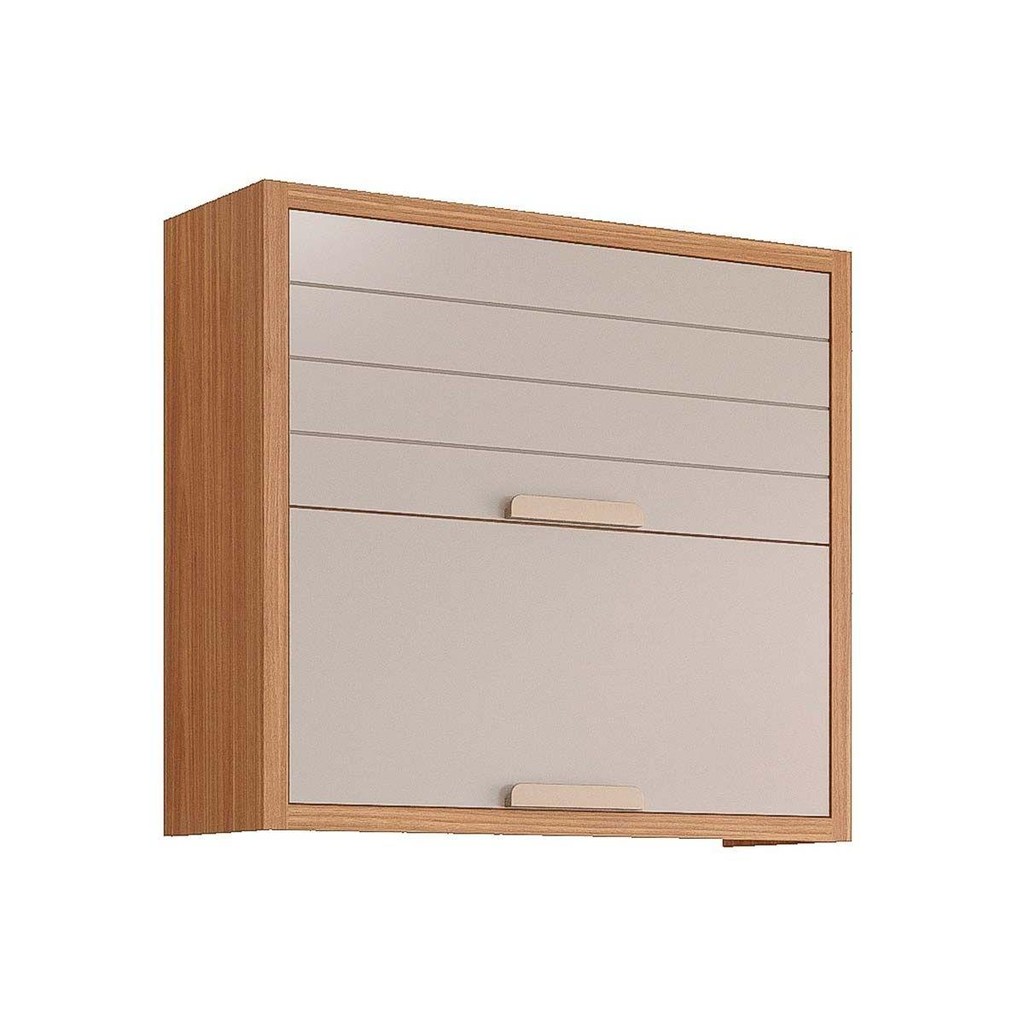 Módulo Cozinha MGM Eloise Armário c/2 Portas Basculante Riscadas 80 cm Freijo/Off White-MGM