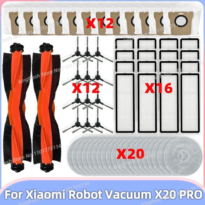 Xiaomi Robot Vacuum X20 PRO D102GL aspirador de pó robô Acessórios Escova Lateral Principal Filtro Esfregão Saco De Pó em Oferta na Shopee