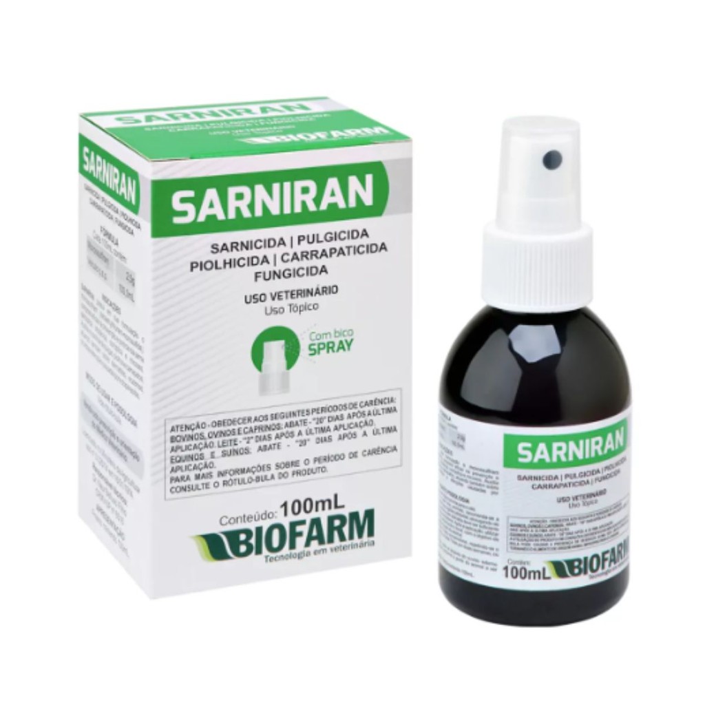Remédio Para Sarna Sarniran Spray 100ml Para Tratar Sarna - Pets