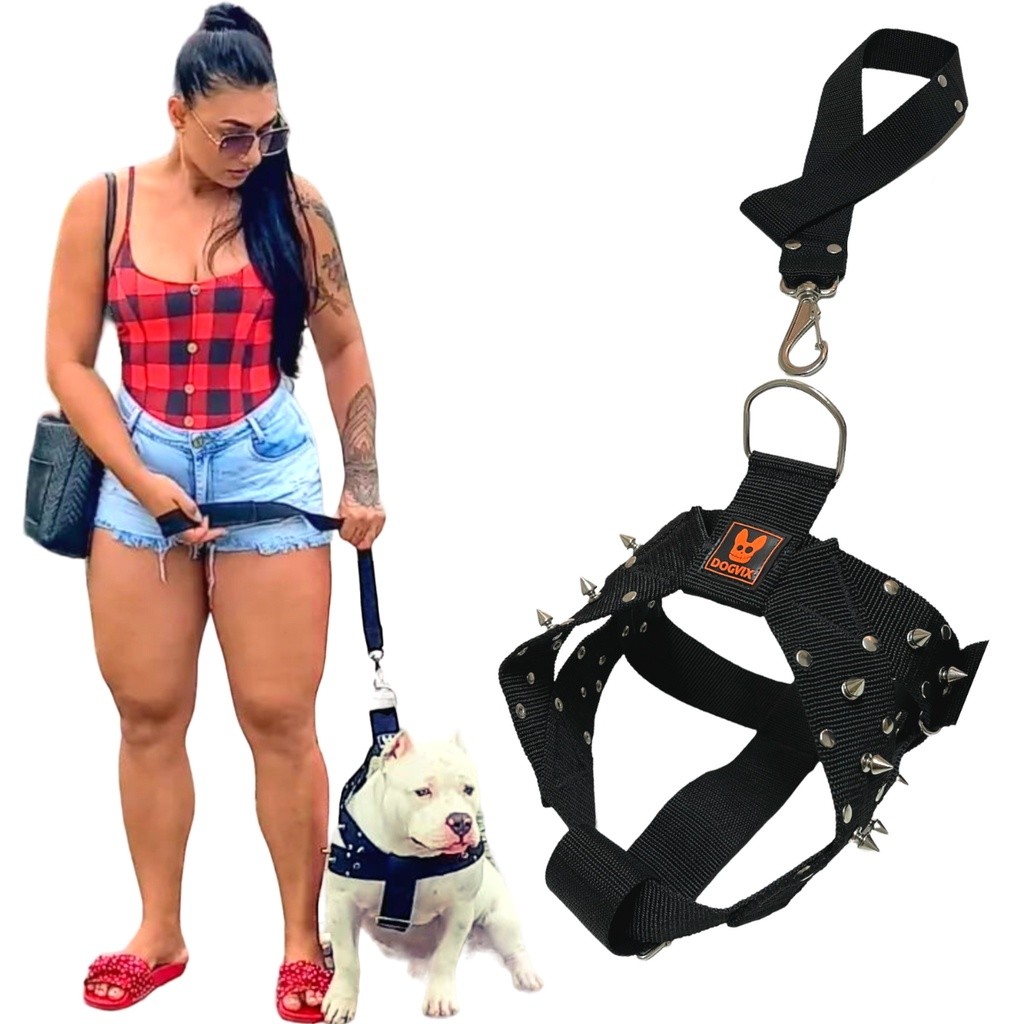 Coleira Peitoral Tipo K9 Para Cachorro Pitbull Golden Retriever America bully Pit Monster Spike