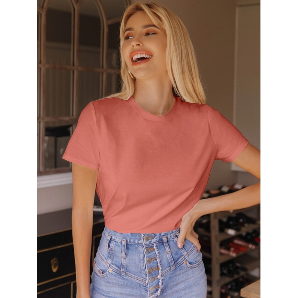 Blusa Oversized Coral Esportiva Lisa Camiseta Larga Confortável Unissex T Shirt Feminina Plus Size