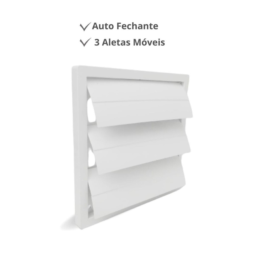 Grade de acabamento em plástico ABS Auto fechante 100mm Saída de ar Exaustor Coifa