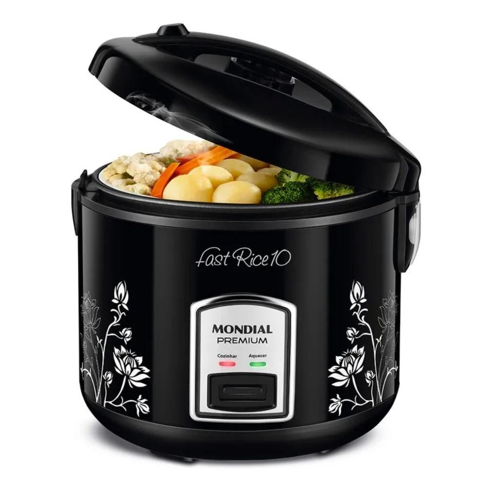 Panela Elétrica de Arroz Mondial Fast Rice 10 Premium Preto 700W 220V - PE-44-10X em Oferta na Shopee