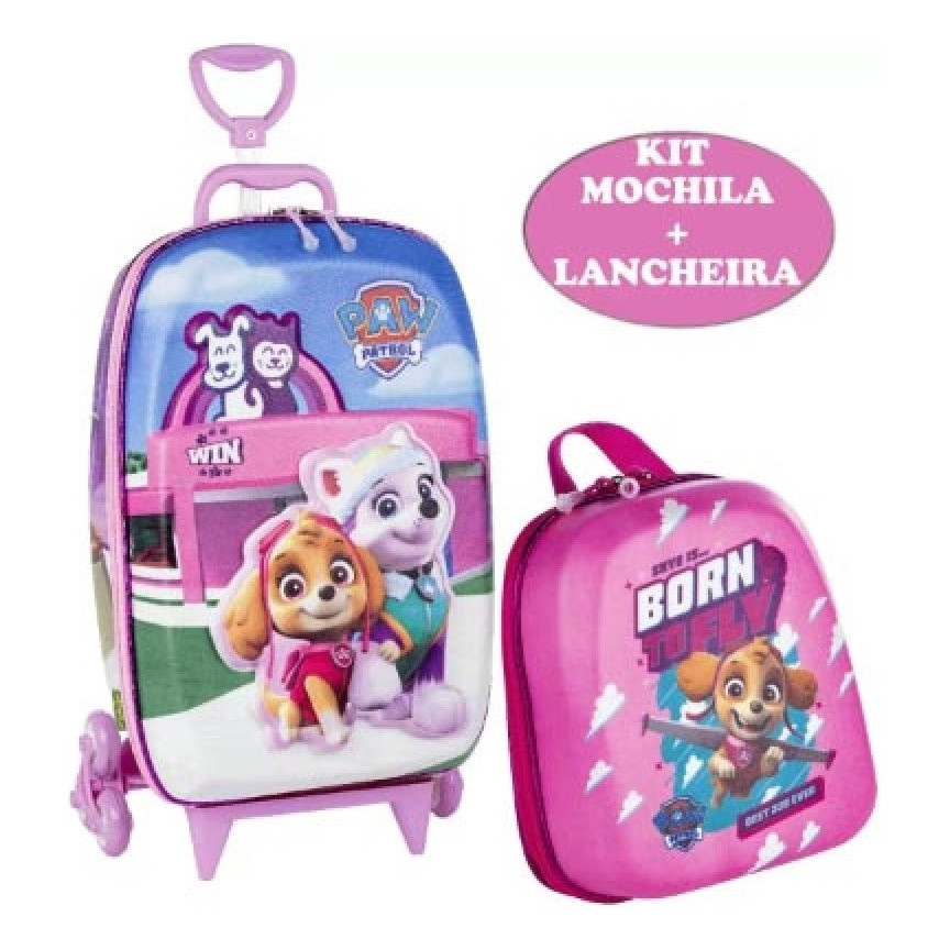 Mochila Patrulha Canina Pet Shop Sky Rodinha Maxtoy Patrol