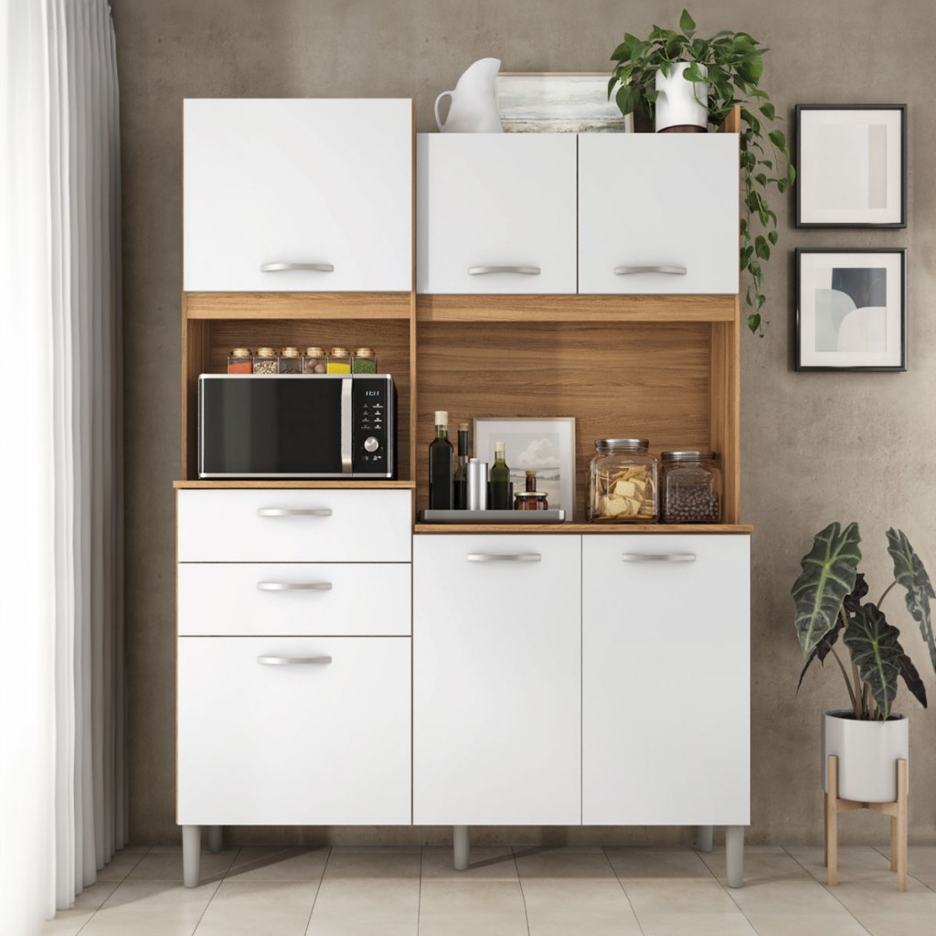 Cozinha Compacta Uruguai 6 Portas 2 Gavetas - Pnr Móveis em Oferta na Shopee