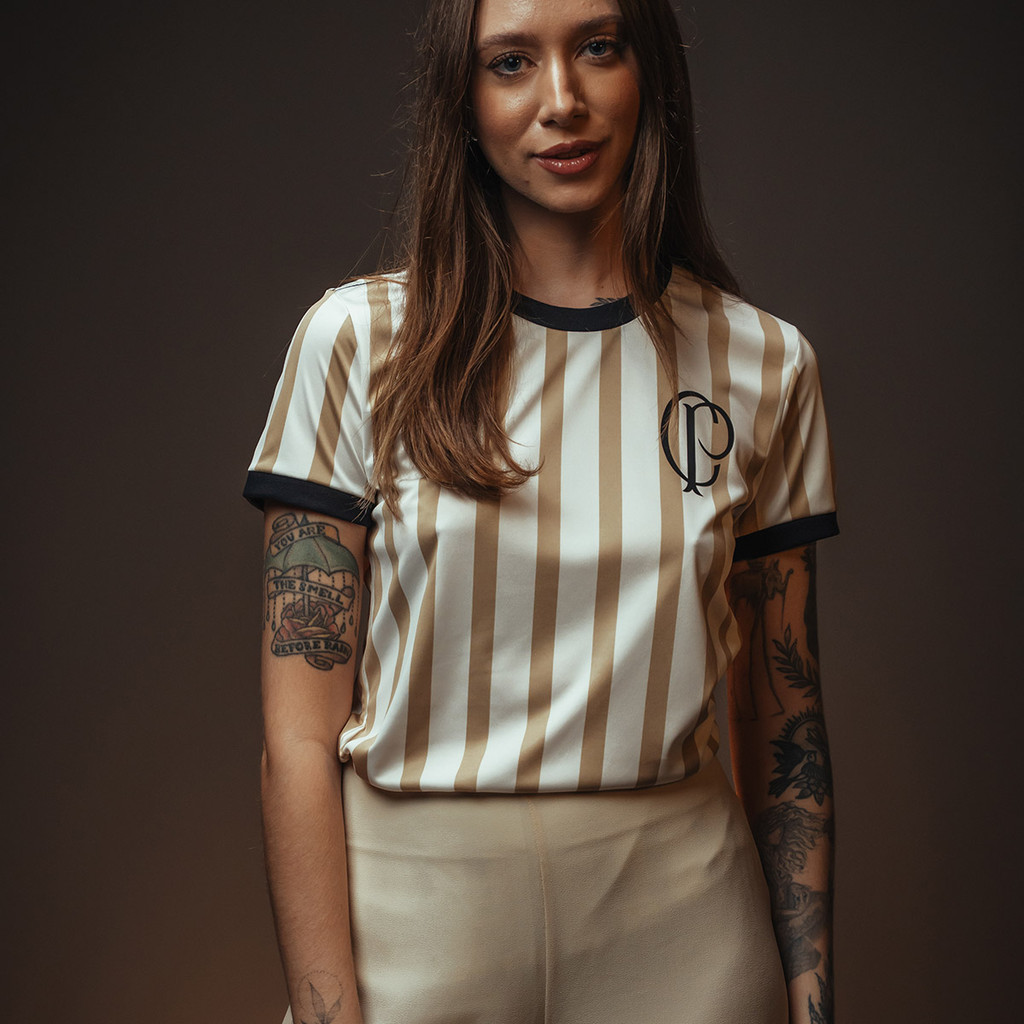Camisa Corinthians Retrô CP Dry Listrada Feminina - Sports & Outdoors