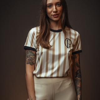 Camisa Corinthians Retrô CP Dry Listrada Feminina Oficial em Oferta na Shopee