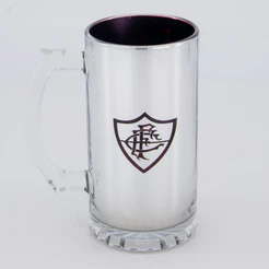 Caneca Chopp Fluminense Vidro Metálico