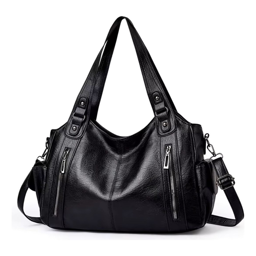 Bolsa Feminina Grande de Ombro Couro PU Resistente Estilosa e Espaçosa Top