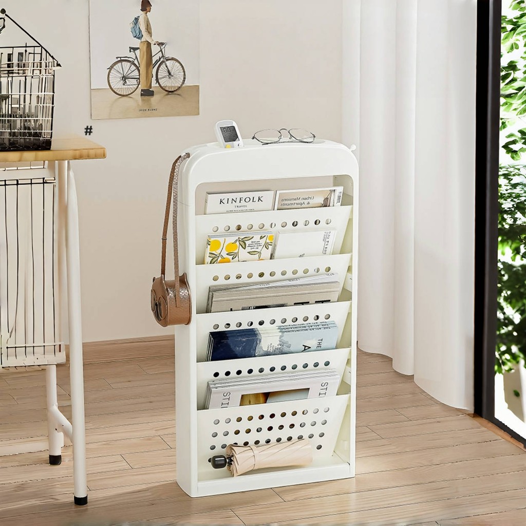 Prateleira Multiuso de 6 Camadas com Gancho para Jornais, Escola e Casa em Oferta na Shopee