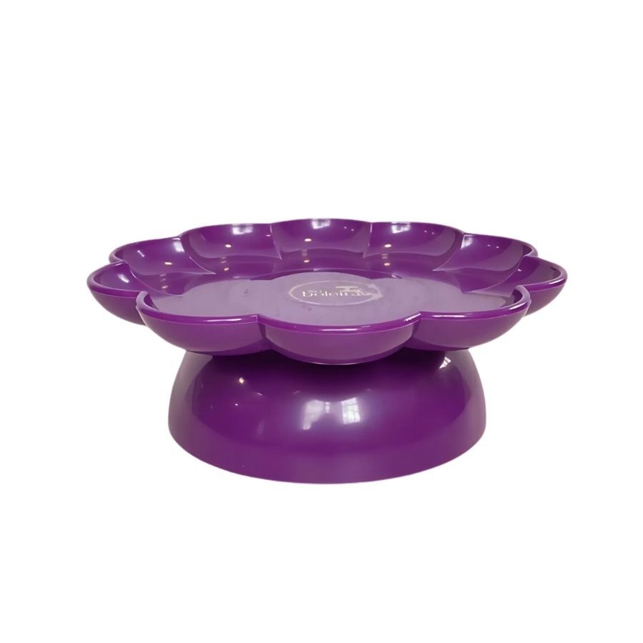 Bandeja Flower Com Pé - 180mm - Roxo - 1 unidade - Só Boleiras - Rizzo