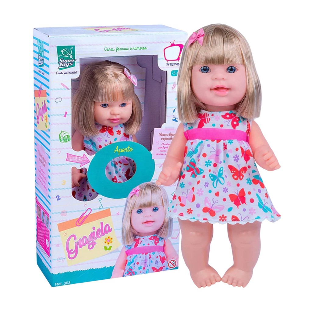 1x Boneca Infantil Sortida Graziela Cores e Formas da Super Toys Brinquedo Criança Presente Menina em Oferta na Shopee