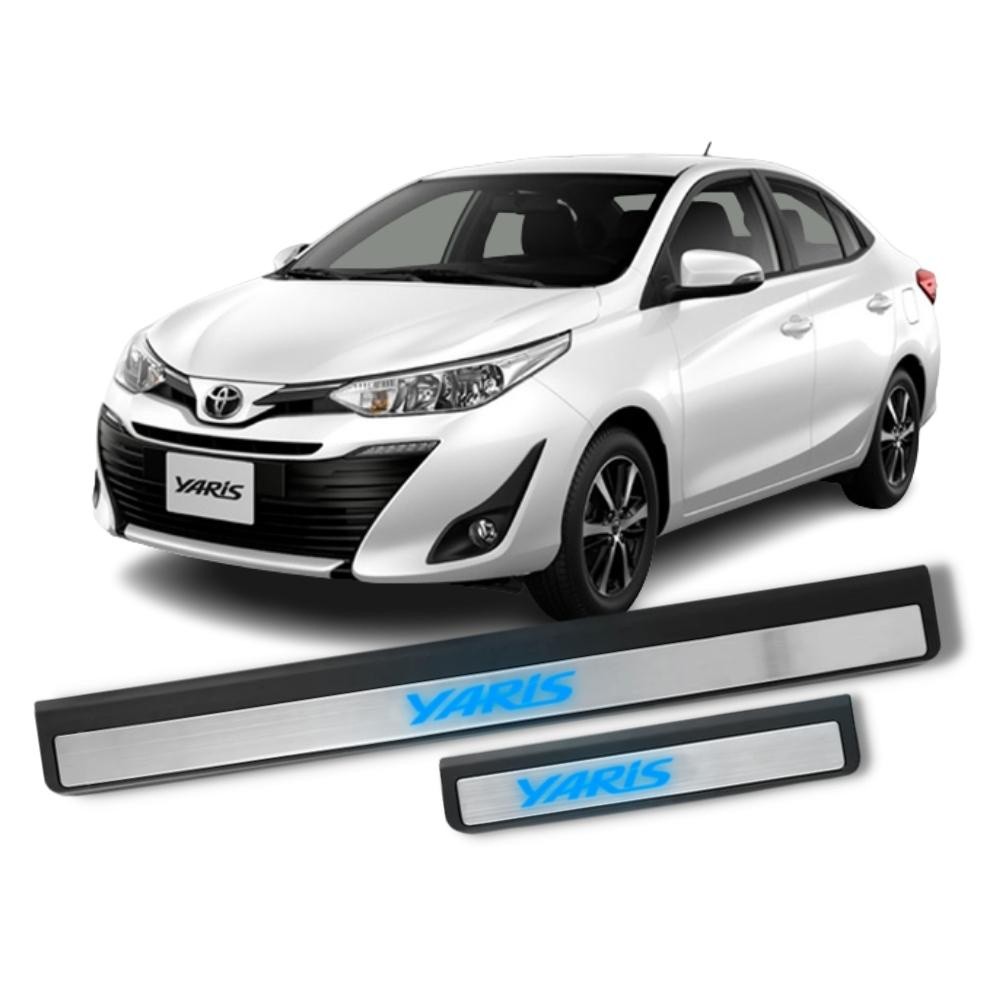Soleira com Led Toyota Yaris 2018 a 2022 Inox Jogo ZAPOS