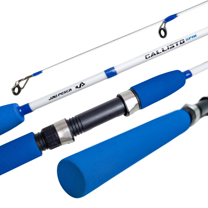 Vara Molinete JP CALLISTO 1,50 mts 10-20LBS 2 Partes Branco/Azul em Oferta na Shopee
