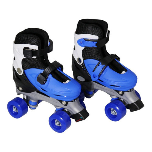Patins Roller Ajustável  Quad 4 Rodas Azul em Oferta na Shopee