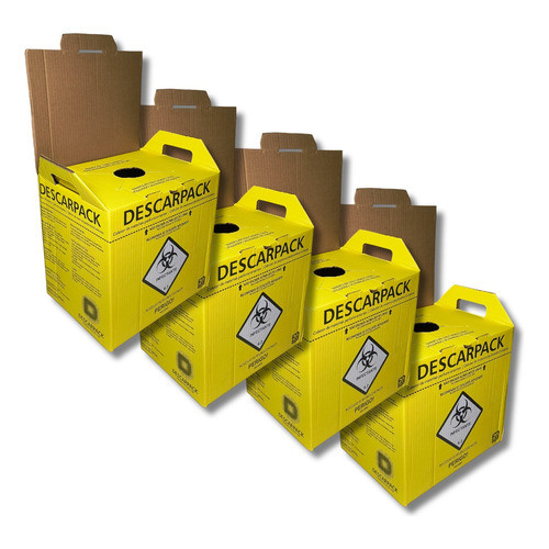 Kit 4 Caixas Descarpack 20 Litros Coletor Perfuro-cortante