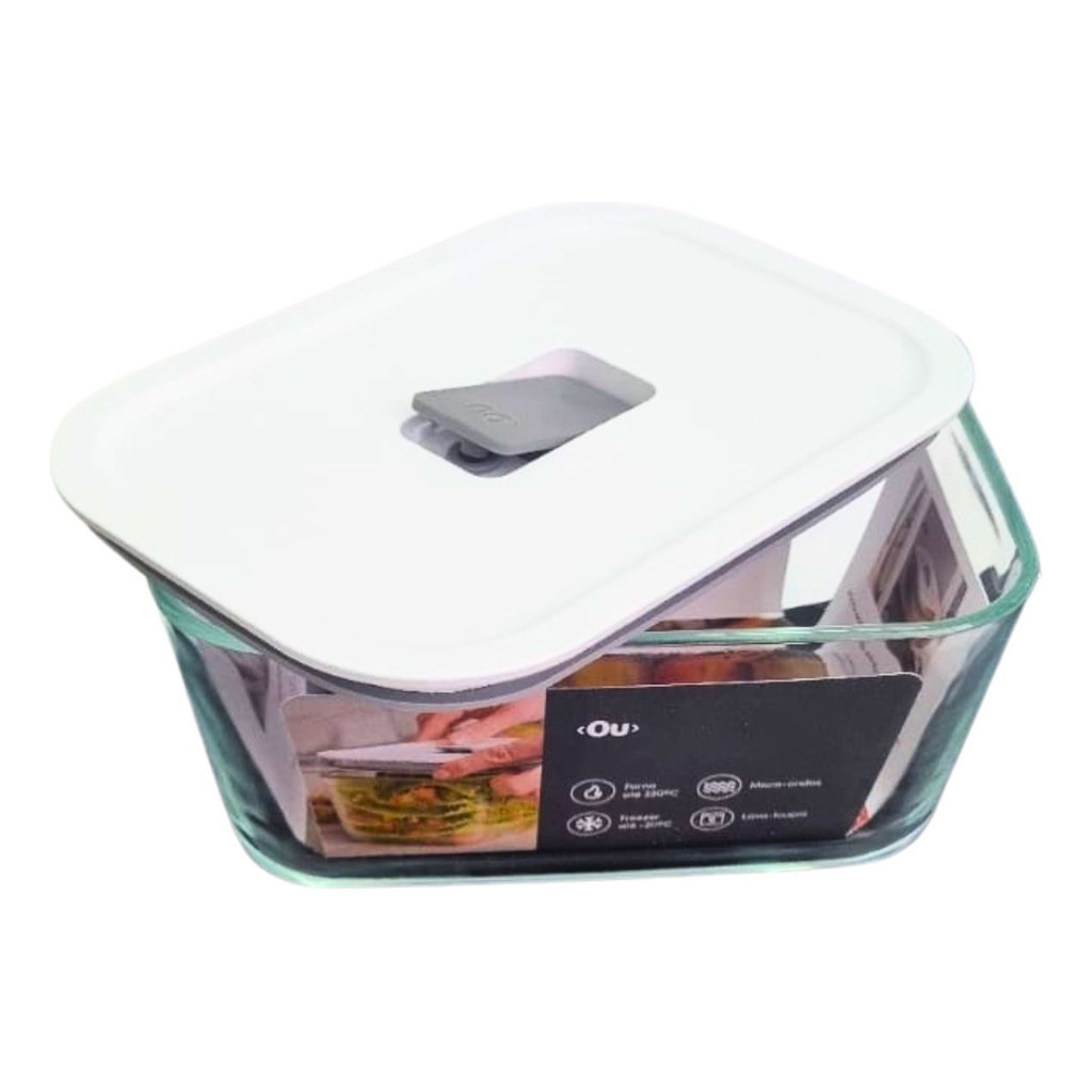 Pote De Vidro Ideal Para Forno, Airfrier, Lava Louças Freeze-Vidro Hermético Ou 1,2l Fresh Lock Branco