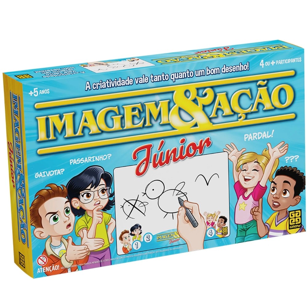 JOGO IMAGEM E AÇÃO JÚNIOR GROW BRINQUEDO MESA DESENHO TABULEIRO PALAVRAS PERGUNTAS CARTAS GAMES & - Hobbies & Collections
