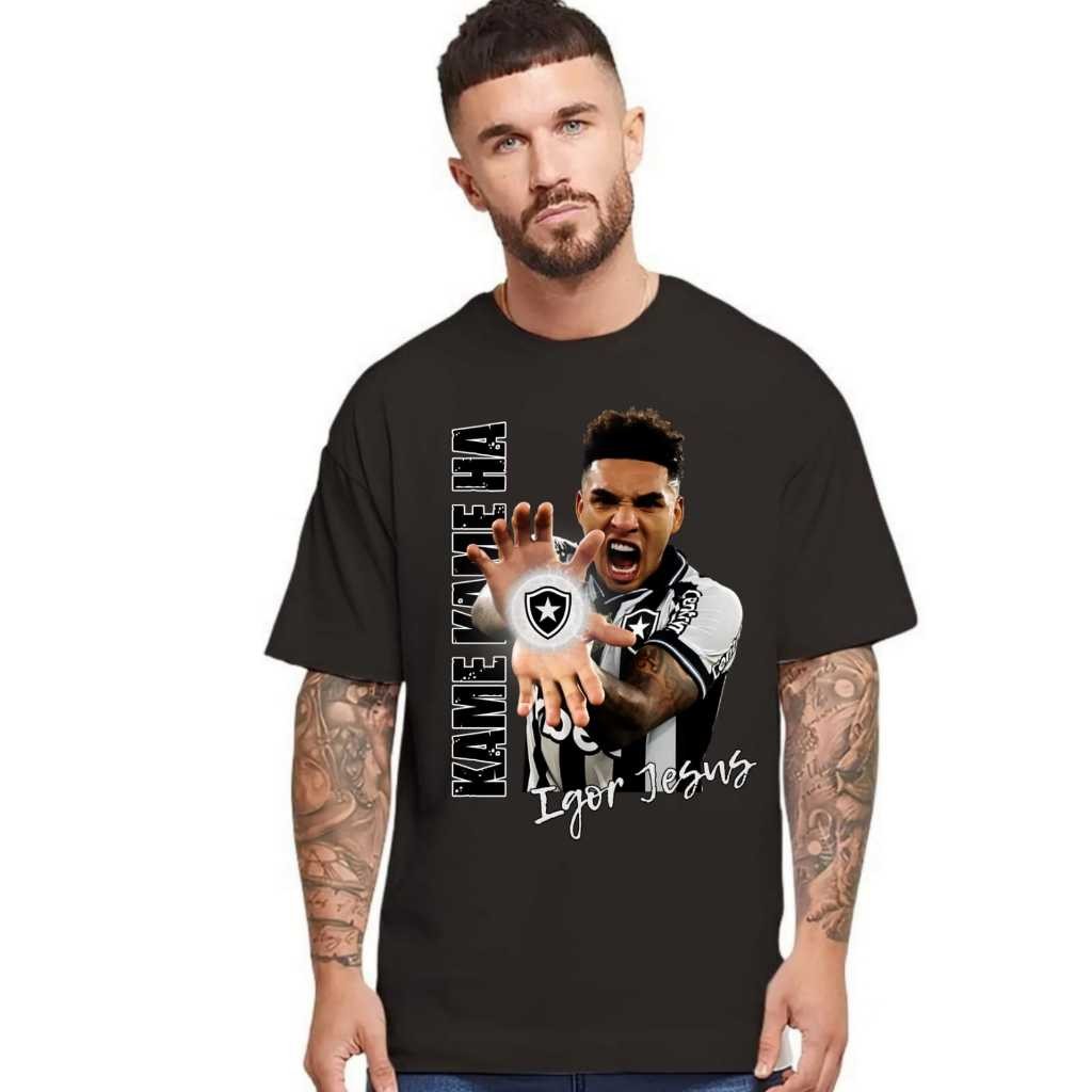 Camiseta Camisa Algodão Plus Time Futebol Botafogo GLORIOSO jogador igor jesus 02