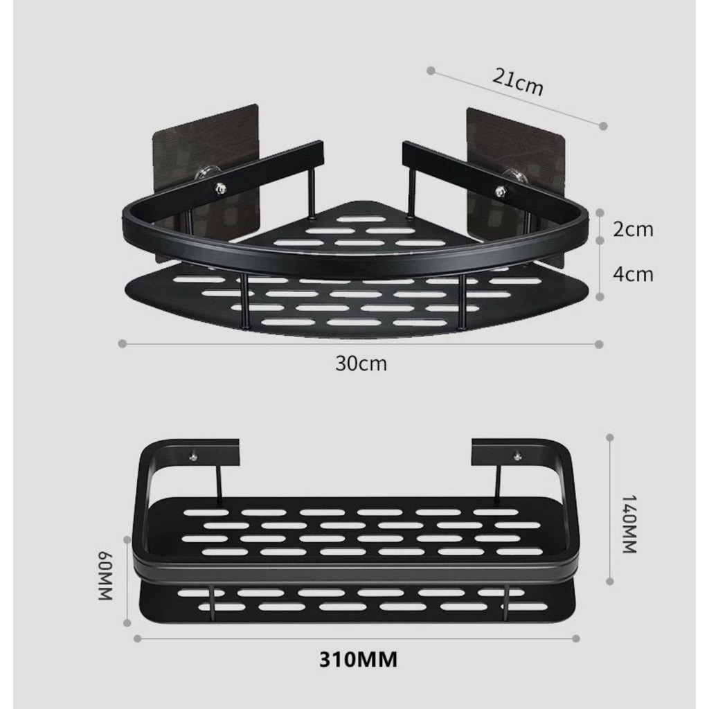 1 Ou 2 Suporte Alumínio Banheiro Rack Prateleira Antiferrugem Adesivo Organizador Multiuso Qualidade em Oferta na Shopee