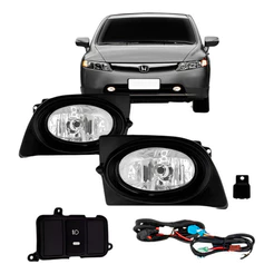 Kit Farol Milha Auxiliar Honda Civic 2007 2008 Com Grade