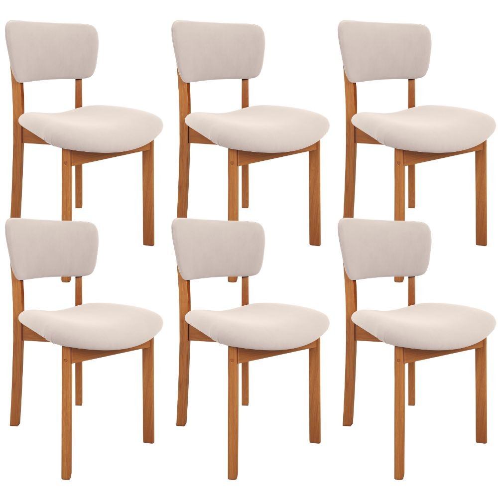 Kit 06 Cadeiras Para Sala de Jantar Cozinha Living Estofada Dara L02 Suede Bege - Lyam Decor em Oferta na Shopee