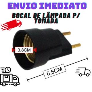 SOQUETE BOCAL PARA LAMPADA COM PINO PARA TOMADA PRETO E27 em Oferta na Shopee