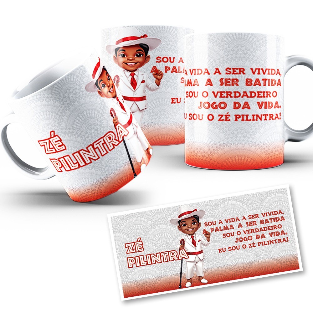Caneca Zé Pilintra Mirim Orixá Umbanda Candomblé 325ml
