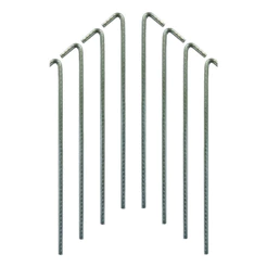 Kit 12 Estacas Aço Ca-50 4,2mm Reforçada Solo Duro Camping