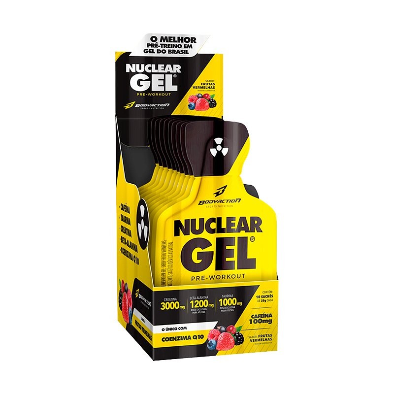 Nuclear Rush Gel Frutas Vermelhas Body Action - Cx 10 Sachês em Oferta na Shopee