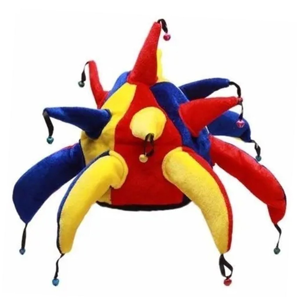 Chapéu Fantasia Bobo da Corte com Guizo Colorido Carnaval Halloween Cosplay