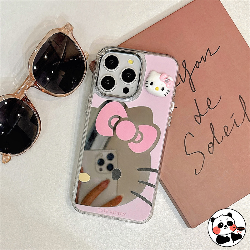Capa De Telefone Espelhada 3D Hello Kitty Para Samsung Galaxy A34 A24 A14 A04 M13 A73 A53 A33 A23 M23 M13 A13 A04s A03 C