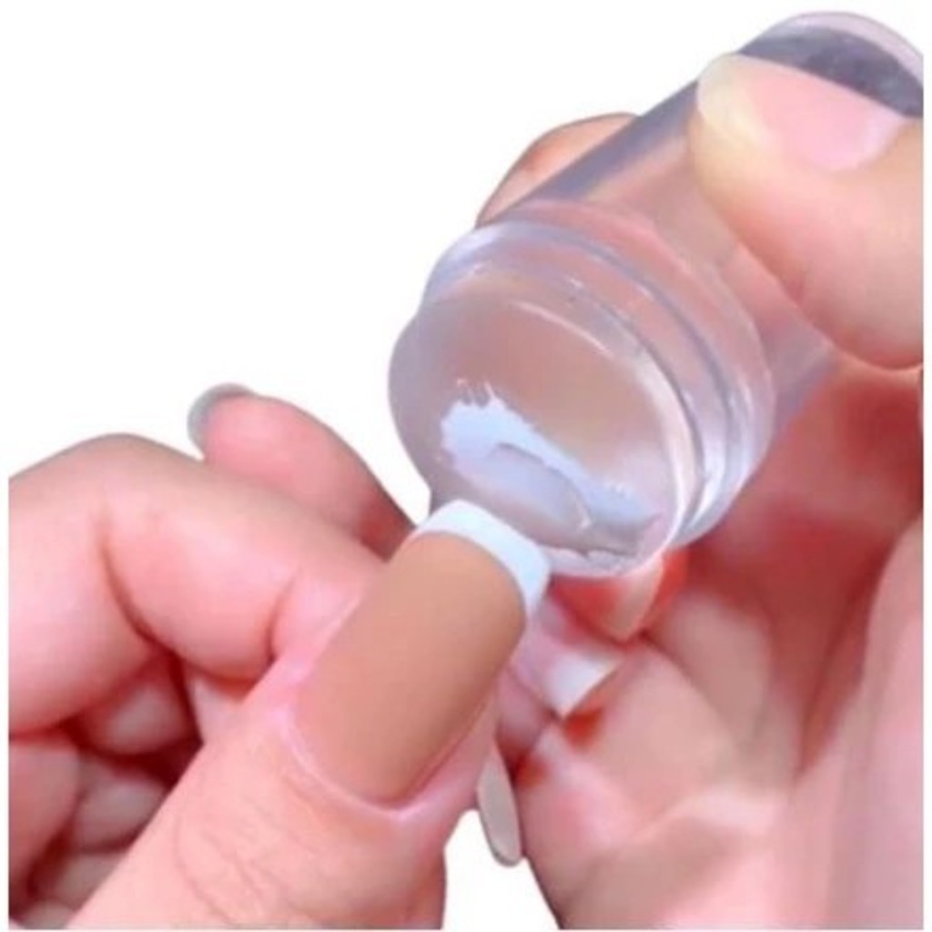 De Carimbo Unha Silicone Transparente Nailart Para Francesinha em Oferta na Shopee