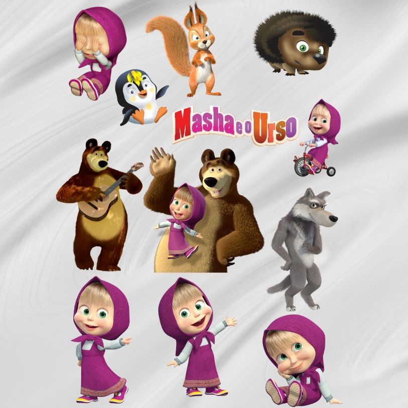 kit 190 adesivos apliques masha e o urso marsha Tags Tubete Docinhos Festa Aniversário lembrancinha tag adesivo aplique