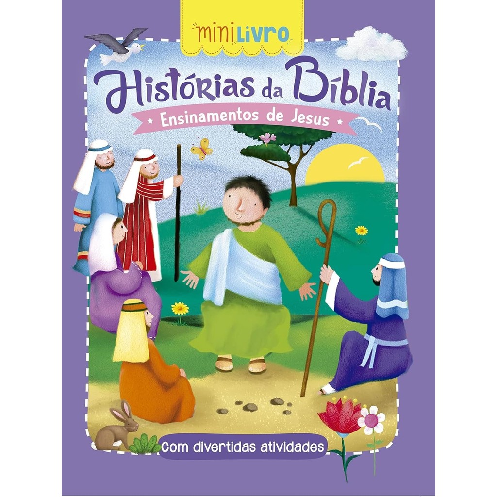 Kit com 12 Minilivros | Histórias da Bíblia | Ensinamentos de Jesus