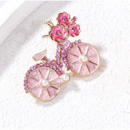 Broche de bicicleta rosa roupas fixas terno acessórios simples alfinete feminino versátil
