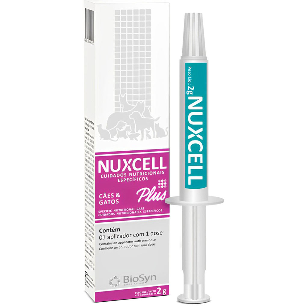 Kit 2 Nuxcell Plus Suplemento Vitamínico Para Cães Biosyn 2g em Oferta na Shopee
