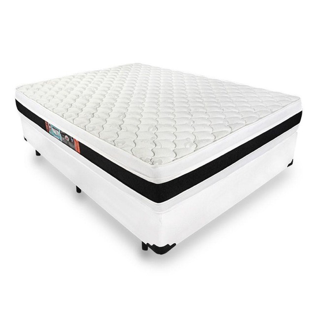 Cama Box com Colchão de Espuma D45 Castor Black White Double Face Casal 138cm