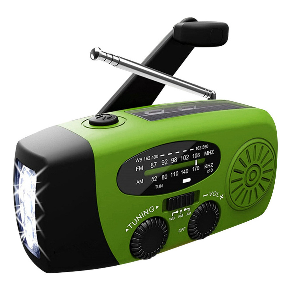 Rádio De Emergência Com Manivela Solar De 1200 MAh Com Lanterna Para Aventura De Acampamento Ao Ar Livre