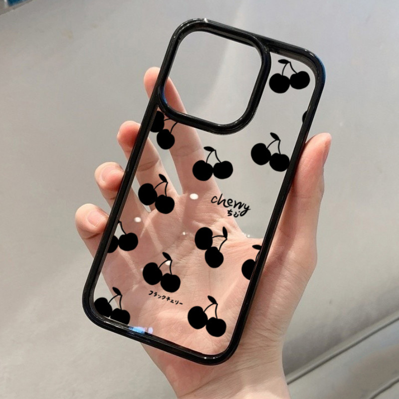 Capa Cereja Preta Para Samsung A16 A55 A15 A05S A35 A06 A12 A26 A36 A54 A34 A56 A14 A13 A52 A23 Rosa Amor