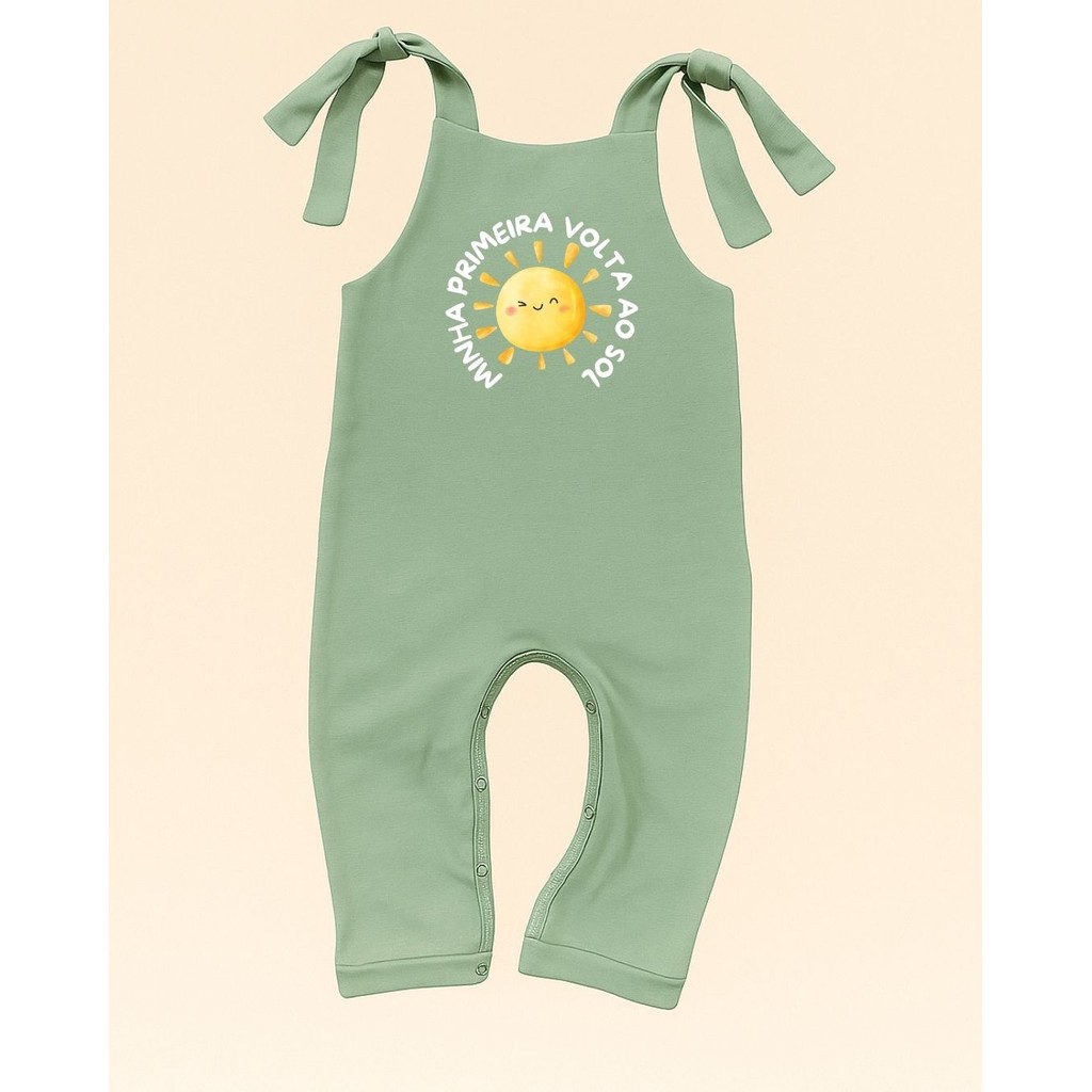 Roupa de Bebê Boho Jardineira Verde Chá Macacão Bebê 100% Algodão Malha  Roupa Bebê 1 Ano