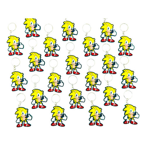 Super Sonic 10un Chaveiro Emborrachado Sonic Amarelo Lindo